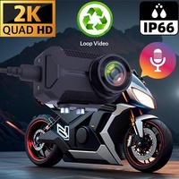 Caméra de tableau de bord pour moto 2K WiFi IP66 étanche, grand angle 170 degrés, anti-tremblement, DVR portable, montage sur guidon