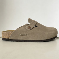 Sabots légers antidérapants en cuir suédé véritable style designer, semelle en liège EVERGREEN, mules personnalisables avec LOGO, prix de gros