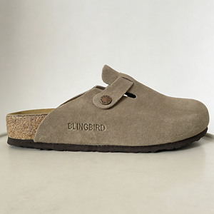 Sabots légers antidérapants en cuir suédé véritable style designer, semelle en liège EVERGREEN, mules personnalisables avec LOGO, prix <span class=keywords><strong>de</strong></span> gros - Product Image 5