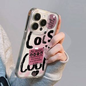 Étui de téléphone cool avec inscription graffiti anglaise pour iPhone Case 17 16 15 14 13 12 11 Pro XR XS Max 7 Plus, coque douce rose kawaii pour fille - Product Image 4