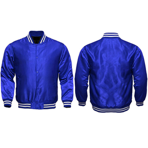 Chaqueta Varsity de Satén Personalizada a Precio de Fábrica para Hombre, Chaqueta de Satén Informal de Cuello Alto y Color Sólido para Hombre al por Mayor - Product Image 1