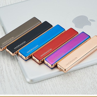 Mini briquet coupe-vent ultra-fin en métal en forme de bâton, rechargeable par USB, personnalisable, nouveau style chinois, cadeau d'achat groupé