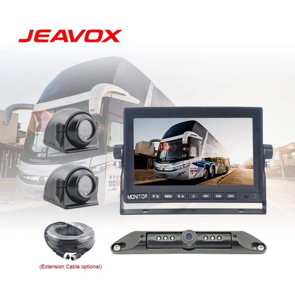 12-24v 7 Inch IPS Screen Monitor Kit Car Reversing Aid System Bus Park Security Night Vision Reverse Rear View Back Up Camera