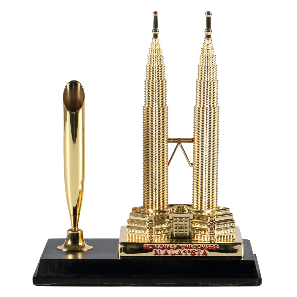Gold Metal 3d Building Model Malaysia Twin Towers Custom