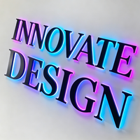 Enseigne lumineuse en acier inoxydable, lettre murale rétroéclairée par LED, logo personnalisé illuminé pour vitrine, bureau, hall d'entrée