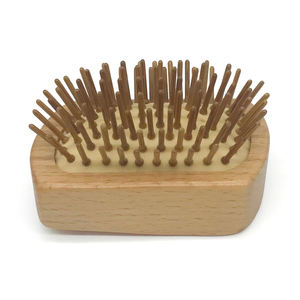 Mini peine de madera hecho a mano Natural Zelkova, herramienta para el cuidado del cabello para masaje del cuero cabelludo, cepillo Airbag cómodo para salón de viaje personalizado - Product Image 1