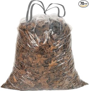 Sac à feuilles à cordon de serrage 30-33 gallons en LDPE, sacs jetables pour déchets de jardin, usage domestique, lot de 70 - Product Image 1