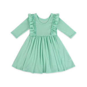 Yiwu Yiyuan indumento abiti da principessa per bambini abiti estivi in cotone per ragazze abiti in cotone organico per ragazze in tinta unita all'ingrosso - Product Image 2