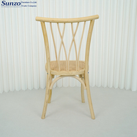 Chaise à dos croisé en bois massif de saule pour hôtels halls extérieurs entrée parcs ateliers villas-événements de mariage restauration