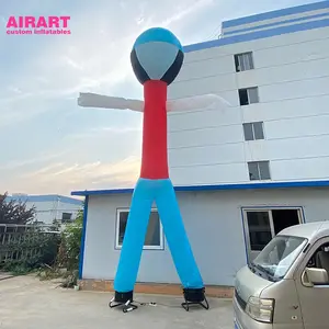 개인화된 6m 높은 팽창식 로봇 공기 무희, 광고를 위한 송풍기를 가진 두 배 다리 공기 무희