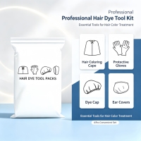Kit de protection jetable pour la coloration des cheveux, comprenant une cape, des protège-oreilles, des gants et un bonnet de douche, personnalisable