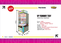 Machine à griffes d'arcade à monnayeur pour enfants, jeu de la roue chanceuse, boîte surprise, poupée, type grue, 1 an, en anglais, YPfuns, taille personnalisée
