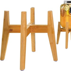 Bamboo <b>Dog</b> Feeding Rack Wooden Elevated <b>Stand</b> For Large <b>Dogs</b> Pet <b>Bowl</b> Holder With Stainless Steel <b>Bowls</b> - Product Image 2