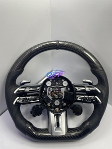 Volant en cuir blanc en fibre de carbone pour Mercedes-Benz <span class=keywords><strong>AMG</strong></span> W204 W205 W211 W203 W212 W176 W213 Cla W210 W124 W177 W221 - Product Image 6