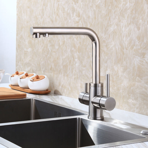 3 Way Pure Water commercial 304 Stainless Steel Mixer 3 Tube Water Kitchen Faucet - Product Image 2