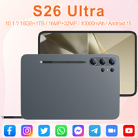Tablette PC S26 5G Octa Core 16 Go + 1 To, Écran Capacitif 10,1 Pouces, MTK Android 15, Wi-Fi, 4G/3G GSM, Batterie 10000 mAh, Divertissement