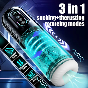 Masturbador Masculino Telescópico Automático 3 en 1, Potente <span class=keywords><strong>Copa</strong></span> con 9 Modos <span class=keywords><strong>de</strong></span> Succión, Empuje y Rotación, Juguete Sexual para Adultos para Hombres - Product Image 1