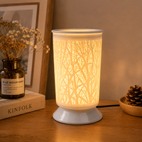 Lámpara de Aroma Moderna de Cerámica, Calentador de Cera LED, Quemador de Aceites Esenciales de Porcelana Blanca, Luz Nocturna Decorativa para Mesa, Decoración del Hogar