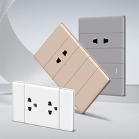 Offre Spéciale – Interrupteur et Prise Murale Fine Série 118 à 3 Gangs avec 2 Ports USB-A et 2 Ports Type-C, IP20, Durable, Installation Facile