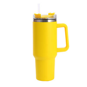 Vaso Térmico <span class=keywords><strong>de</strong></span> Acero Inoxidable <span class=keywords><strong>de</strong></span> Gran Capacidad (40oz) con Asa, Personalizable con Logotipo, para Auto, con Pajita para Bebidas Frías - Product Image 1