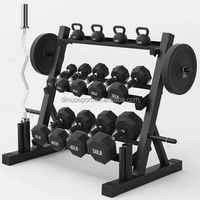 Dinuo Promotion Usine Chinoise Haute Qualité Support de Rangement Multifonctionnel en Métal à 3 Niveaux pour Haltères, Barres, Kettlebells et Disques de Poids
