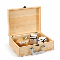 Coffret Cadeau de Voyage en Bois de Luxe - Organisateur Décoratif en Bois Naturel avec Couvercle à Charnières - Fournitures d'Emballage B2B de Haute Qualité