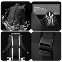 Sac à dos pour ordinateur portable résistant à l'eau en nylon, multi-poches, 15,6 pouces, sac à dos pour ordinateur portable pour hommes, bureau, voyage