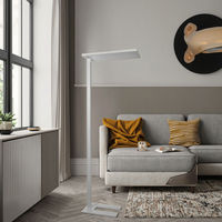 Lampe sur pied moderne en aluminium à LED, hauteur réglable, 4000K, commande tactile, CRI 98, 5000 lumens, abat-jour blanc, lampe sur pied pour hôtel