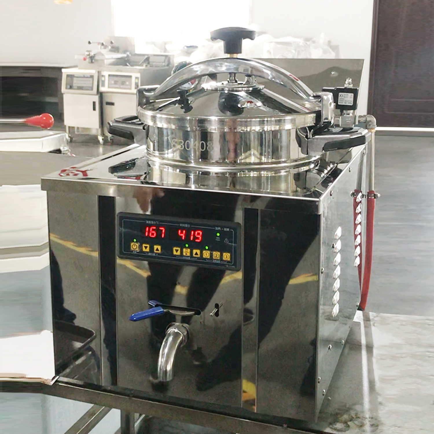 MDXZ-22 курица столешница масло 22l давления фритюрницы жареной курицы kfc коммерческие Стоящая Газовая фритюрница