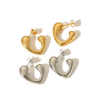 Boucles d'oreilles clous Gaovo minimalistes et élégantes en forme de cœur bulle, plaqué or 18 carats, acier inoxydable poli miroir, bijoux pour femme à porter au quotidien