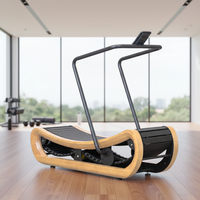 Caminadora Curva de Madera para Entrenamiento Cardiovascular, Equipo de Gimnasio en Casa, Venta al por Mayor de Fábrica, con Monitor de Ritmo Cardíaco Inalámbrico y LED