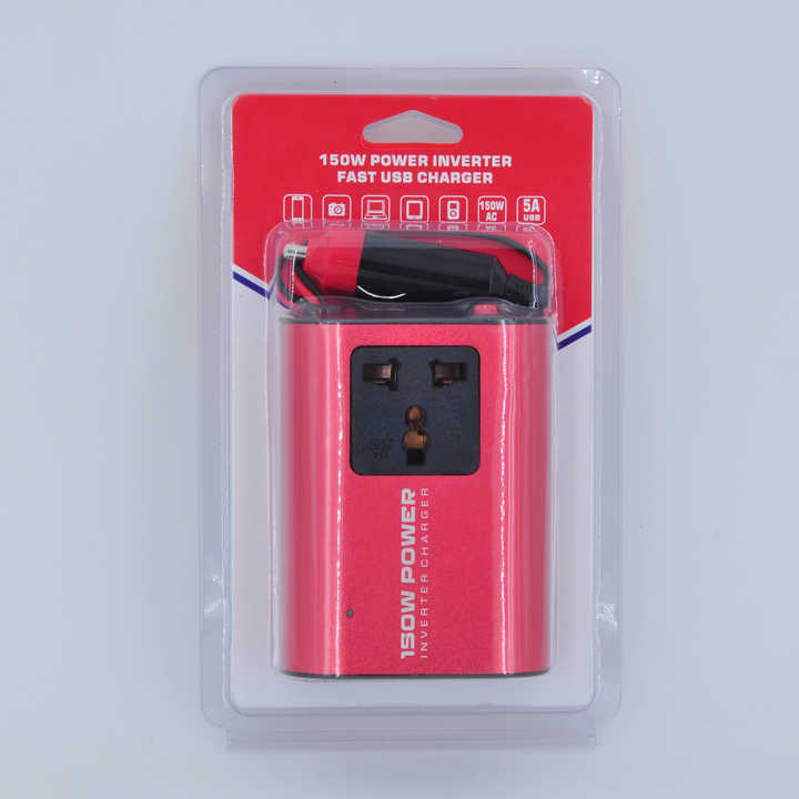 UEIUA 150W Car Power Inverter - DC 12V To AC 110V With 2 USB Ports, For Laptops, Phones, Camping