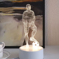 Lampe de table LED personnalisée en forme de joueur de football 3D, alimentée par USB, en acrylique, éclairage sportif pour la chambre à coucher, le salon, la table de chevet, décoration de la maison