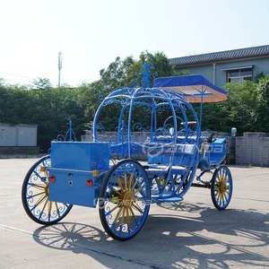 Cheap Wedding Centerpiece Pumpkin Style Blue Bridal Royal Electric Horse Carriage with <b>Wheels</b> From Henan - Product Image 4