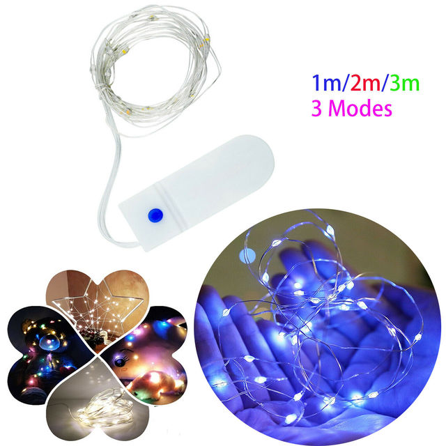 3 Modes 1M Micro Wire LED Fairy String Lights Battery Operated for Home Xmas Party Decoration