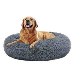 Pet Cushion Plush Soft Donut Dog <strong>Bed</strong> Washable Calming Soft <strong>Camas</strong> Para Perros Large Custom Luxury Cat Dog Pet <strong>Bed</strong> - Product Image 1
