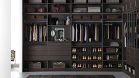Armoire modulaire de luxe noire de style moderne avec penderie grande chambre villa