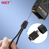 WST Hand Rope Teléfono móvil Powerbank Entrada de CA PD 20W Carga rápida Inalámbrico Magnético 10000mAh Power Bank con cable