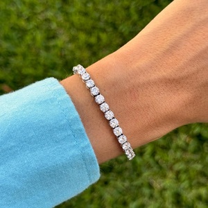 Pulsera de Diamantes Cultivados en Laboratorio, Oro Blanco de 14K, Color D, Claridad VVS, Corte Redondo, Certificado IGI, Calidad Premium, Unisex - Product Image 2