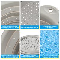 Panier d'égouttage en silicone Passoire de cuisine télescopique Passoire pliable pour égoutter les pâtes Passe au lave-vaisselle