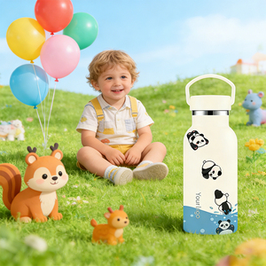 Botella de Agua Infantil de Acero Inoxidable Térmica con Asa, Precio de Fábrica, OEM, Antideslizante, Opción de Múltiples Tapas para Camping - Product Image 3