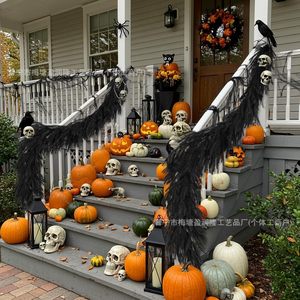 Guirlande d'aiguilles de pin artificielles noires Yingrunlong pour Halloween, 200 cm+, pour décorations intérieures et extérieures - Product Image 3