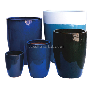 Pots de plantes en céramique vernissée, pots à <span class=keywords><strong>fleurs</strong></span> cylindriques, pots de couleur personnalisable pour balcon ou cour - Product Image 5