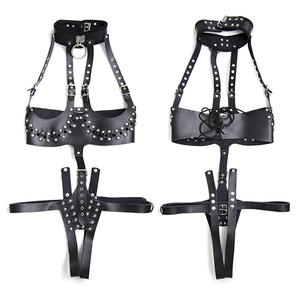Body de estilo Punk, medias <span class=keywords><strong>tetonas</strong></span> de cuero, lencería de castidad, arnés de Bondage para el cuerpo Sexy, <span class=keywords><strong>Juguetes</strong></span> sexuales para mujeres - Product Image 6