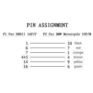 Câble d'extension adaptateur connecteur OBD 10 broches vers 16 broches pour motos <span class=keywords><strong>BMW</strong></span>, utilisé pour scanner OBD2 - Product Image 3