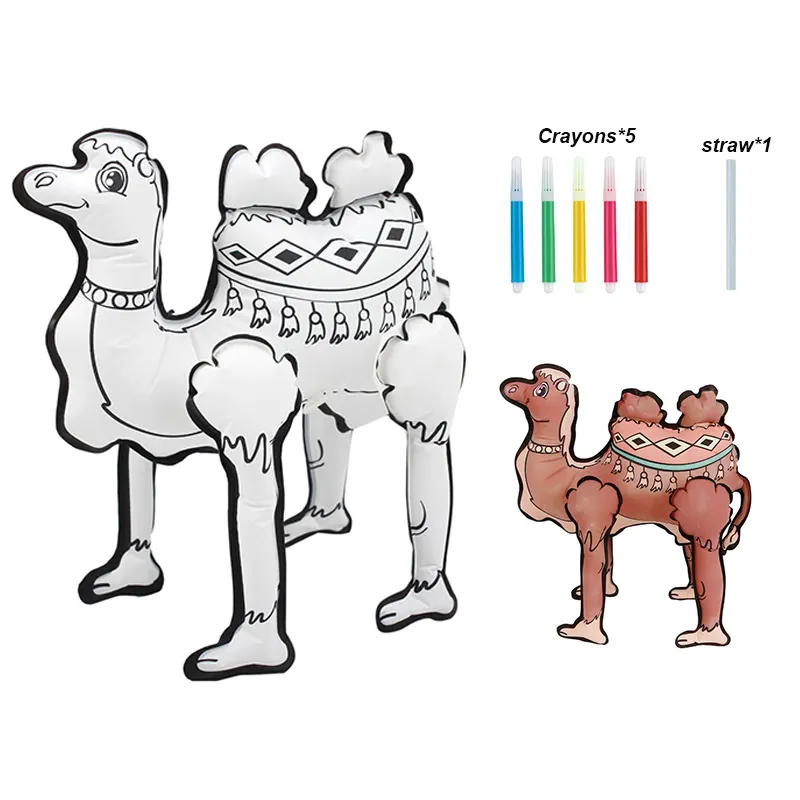 Fai da te dipinto a mano personalizzato a forma di cammello palloncino 3D personalizzato animale gonfiabile colore Doodle palloncino giocattoli serie animale disegno giocattoli