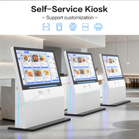 Kiosque de libre-service pour enregistrement d'hôtel avec caméra, scanner QR, imprimante et support POS, tailles 55, 65, 75, 86, 98, 110 pouces
