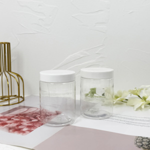 Frasco de plástico PET gratis 1oz 2oz 4oz 6oz 8oz 12oz 16oz Frascos de plástico transparente con tapas de plástico blanco para embalaje cosmético - Product Image 2