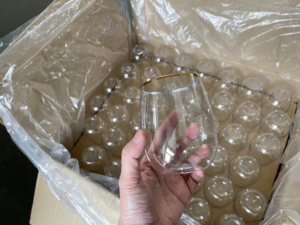 Gold Rim Unbreakable Plastic whisky Champagne Flutes whisky bicchieri da vino senza stelo riutilizzabili infrangibili Set calici - Product Image 3