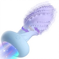 Vibromasseur anal à rotation 360°, plug anal avec lumière LED, télécommande, masseur de prostate pour hommes, masturbateur pour femmes, point G